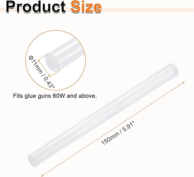 HARFINGTON 10pcs Hot Glue Sticks 0.43" Dia x 5.91" Long EVA Mini Hot Melt - Image 2