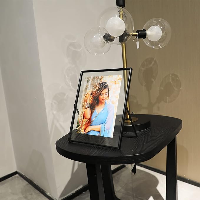 Black Floating Frame, For Picture 7x9, Tabletop Shelf Photo Frame, For Father - Image 4
