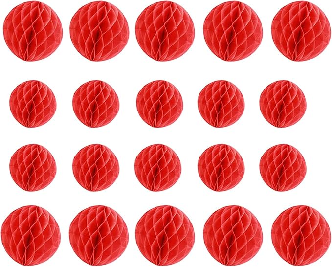 20pcs Honeycomb Flower Balls Party Honeycomb Balls Decoration Paper Flower by ZGjoy