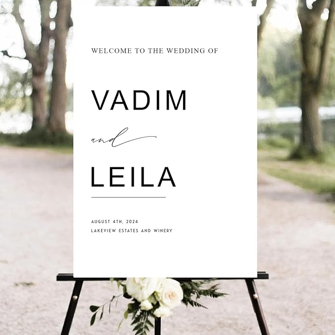 Minimalist Script Modern Wedding Welcome Signs, Welcome Sign Wedding, - Image 4