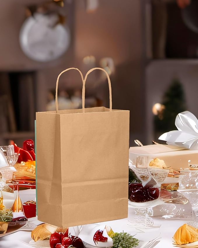 qiqee 26-Packs Brown Gift Bags - Image 5