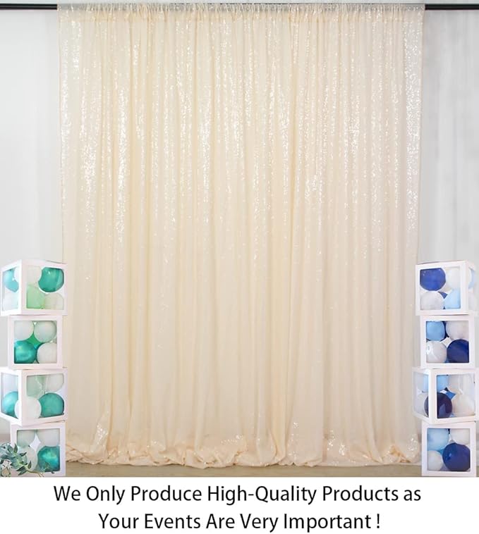 ShiDianYi 4FTX6FT-Ivory-SEQUIN Photo Backdrop, Photography Background Ivory - Image 2