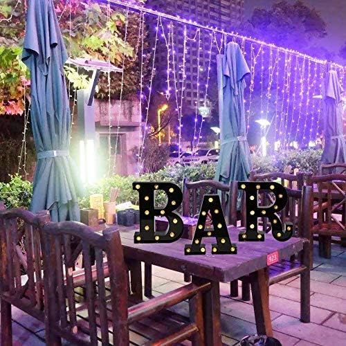 Black Bar Sign, Marquee Light Up Letters LED Marquee Number Lights Sign - Image 3