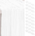 10 Pack White Cheesecloth Table Runner 35x120 Inch 10Ft Rustic Gauze Cheese by SuBleer