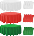 12 Pack Christmas Round Disposable Tablecloth, Italy Theme Table Covers by MASHAN