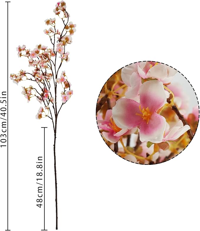 Uieke Silk Cherry Blossom Branches, 40.5in Artificial Cherry Blossom Flowers - Image 7