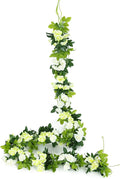 JUSTOYOU 2 Pack Fake Rose Garland, Artificial Rose Vines Flowers Hanging Silk by JUSTOYOUARTIFICIALFLORAL