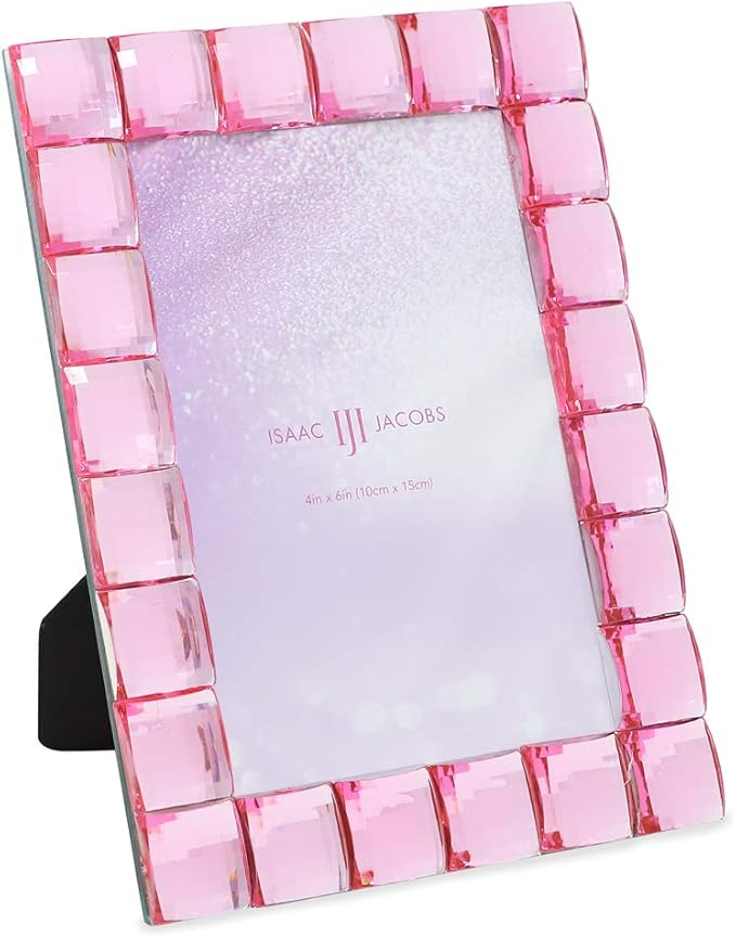 Isaac Jacobs Decorative Sparkling Light Pink Jewel Picture Frame, Photo Display by IsaacJacobs