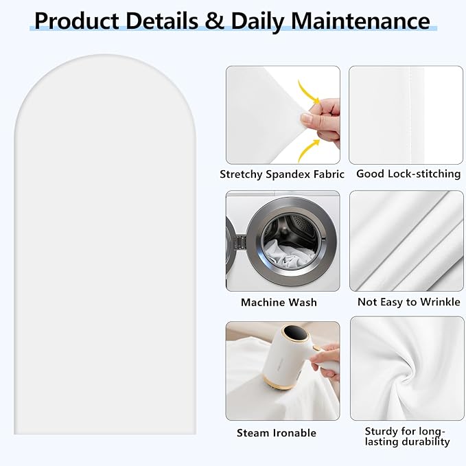 Hemmotop White Arch Backdrop Cover, 6 ft Spandex Stretchy 2-Sided Arch Stand - Image 4