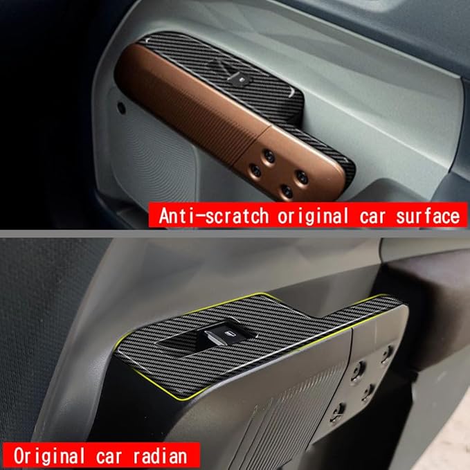 4pcs Carbon Fiber Style Front Rear Doors Window Glass Lift Switch Panel Cover - Image 5