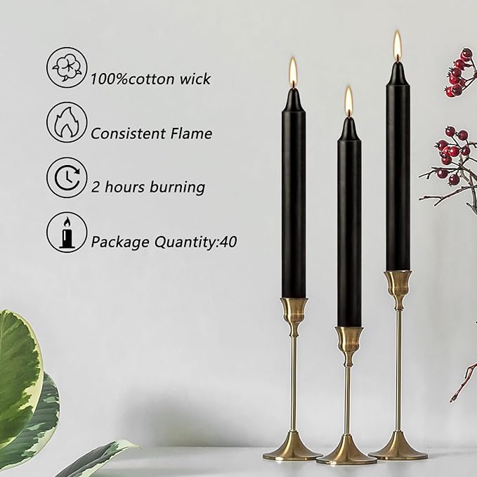 4 Inch, 40 Pack, Dripless Taper Candles, Smokeless Candles - Image 7