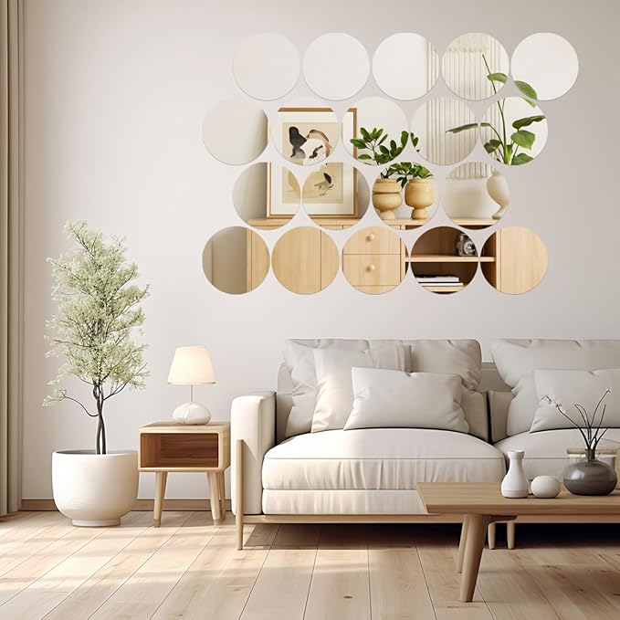 18 Pack Round Mirror Trays, Non Glass Acrylic Round Mirror Centerpieces - Image 6