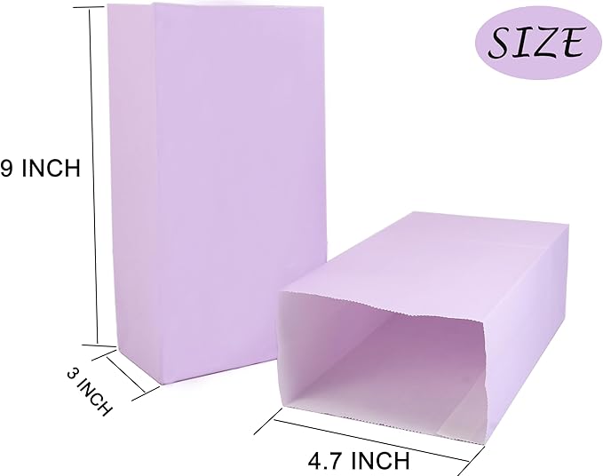 30-Pack Purple Party Favor Paper Bags, Paper Lunch Bags - Image 2