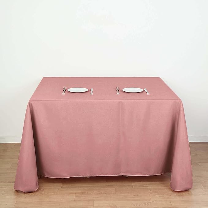 Efavormart 90" Dusty Rose Wholesale Linens Polyester Square Linen Tablecloth by efavormart