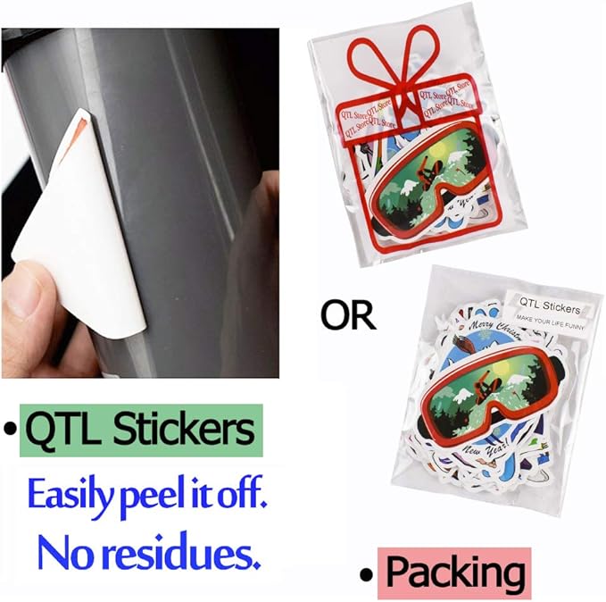 QTL Ski Stickers for Kids Skiing Stickers for Snowboard Helmet Adults Teens - Image 6