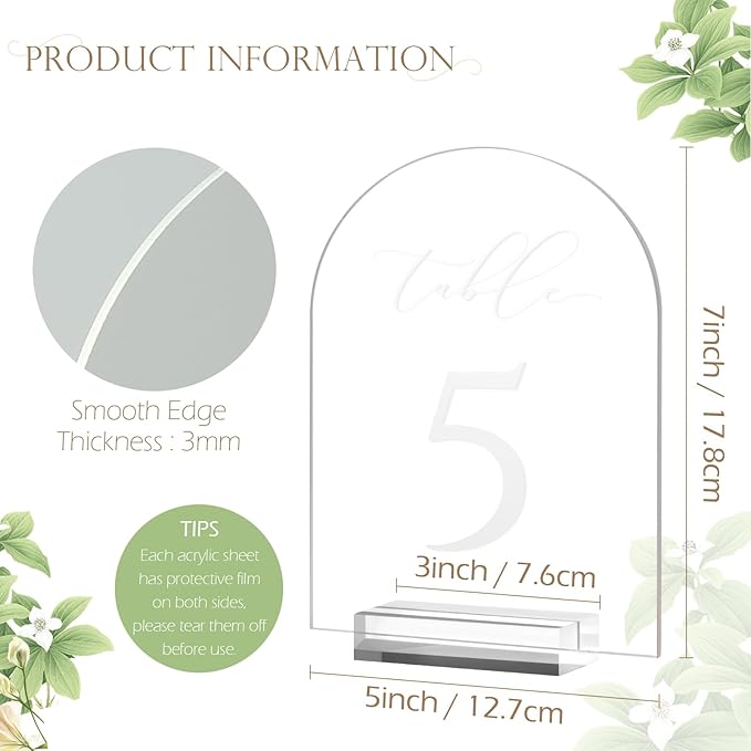 JINMURY Frosted Arch Table Numbers - Image 2