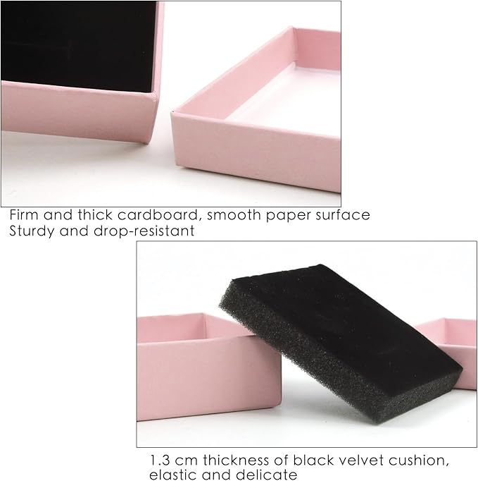 Gift Box Necklace Earring Ring Box Gift Box, 12 Pieces Square Cardboard Jewelry - Image 3