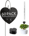 60-Pack Iron Metal Heart Shaped Garden Markers Weatherproof Metal Plant Labels by cureder
