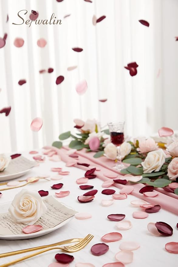 Serwalin 500pcs Silk Rose Petals Artificial Flowers Petals - Image 7