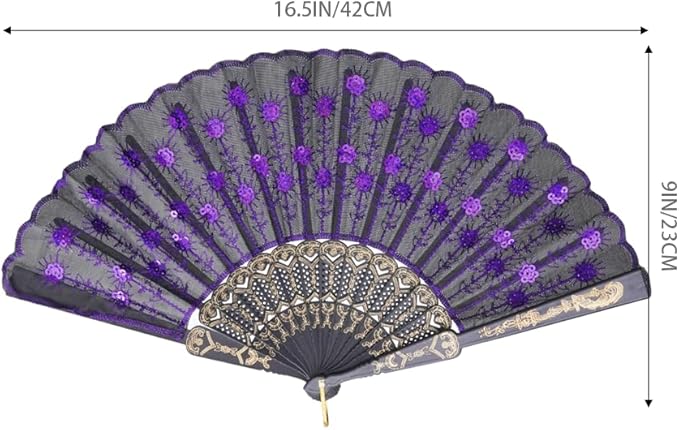 QIRMIZI 10 Pack Fabric Folding Handheld Fans, and Dancing - Image 3