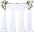 White Arch Draping Fabric for Wedding, 2 Panels 60" x 26Ft Chiffon Drapery by Gogoparti