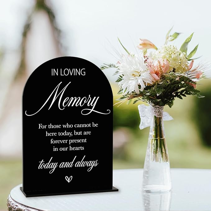 Black In Loving Memory Wedding Sign, In Memory Wedding Sign - Image 4