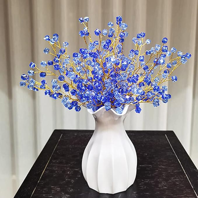 16PCS Crystal Artificial Flowers Bouquets Handmade Acrylic Flower Branches Fake by SWEXURY