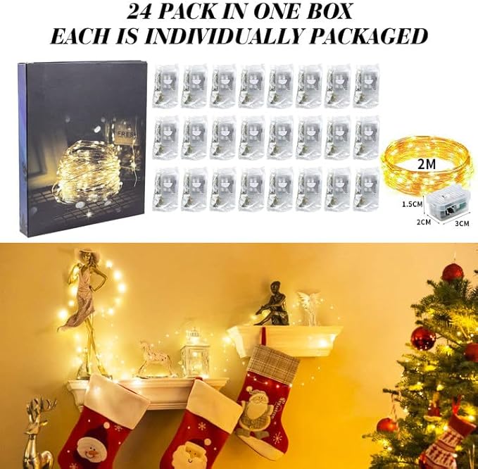 ZGWJ 24 Pack Fairy Lights Battery Operated, 7ft 20 Mini LED Fairy String Lights - Image 6