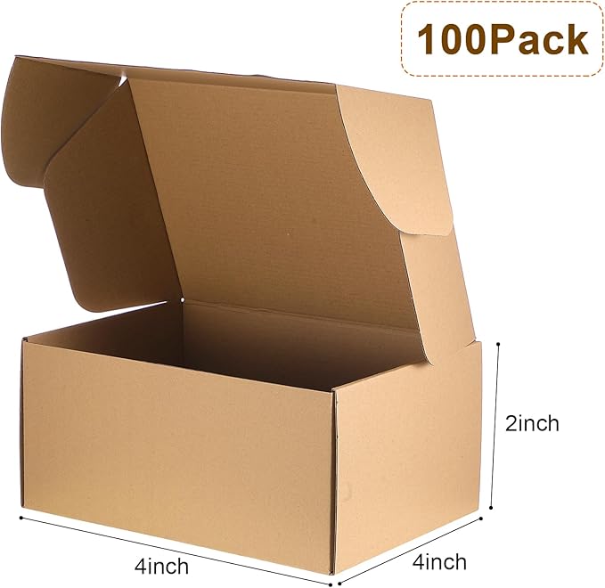 Qilery 100 Pcs Shipping Boxes Cardboard Gift Corrugated Cardboard Brown Boxes - Image 2