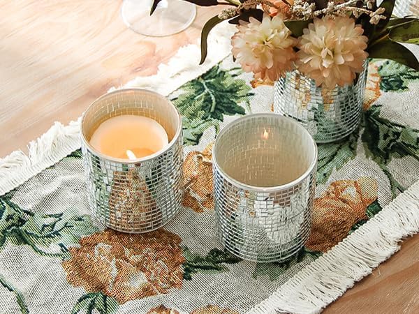 WDHODEC 6 Pcs Disco Vases Bulk Silver Mirror Disco Ball Flower Vase Glass - Image 3