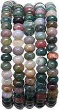 Natural India Agate Stone Rondelle 4x6mm Loose Semi Gemstone Beads by Beadia