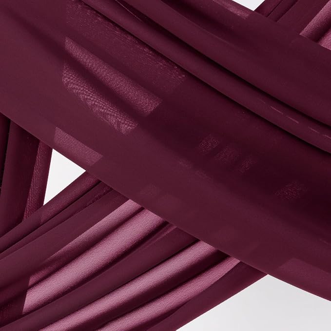 Socomi Wedding Arch Draping Fabric 1 Panel 29" x 19Ft Burgundy Sheer Chiffon - Image 5