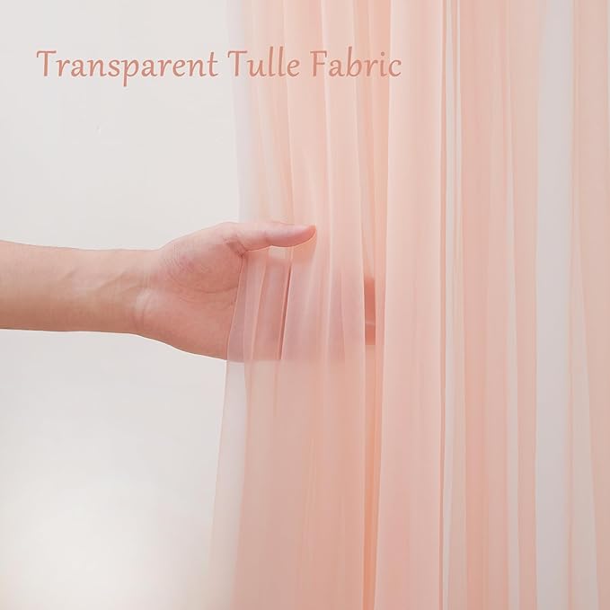 20×10ft Peach Tulle Backdrop Curtain - Image 4