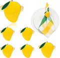 Napkin Rings Set of 6 Yellow Lemon Napkin Rings by DavifinaNapkinRings