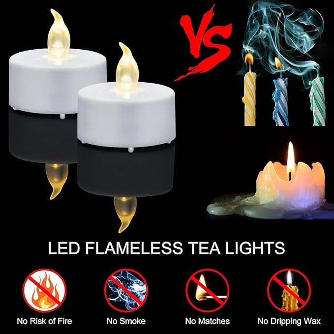 Nancia LED Tea Lights Candles- 12PACK Flameless Candles Realistic and Bright - Image 6