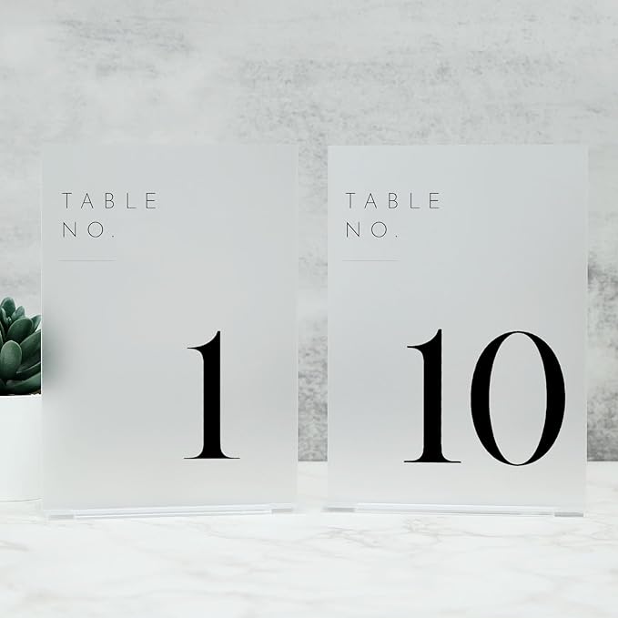 JINMURY Frosted Wedding Table Numbers 1-10 by JINMURY