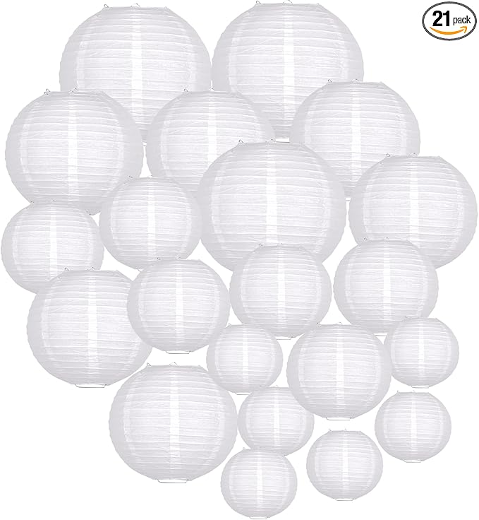 ADLKGG White Paper Lanterns Party Decorative by ADLKGG