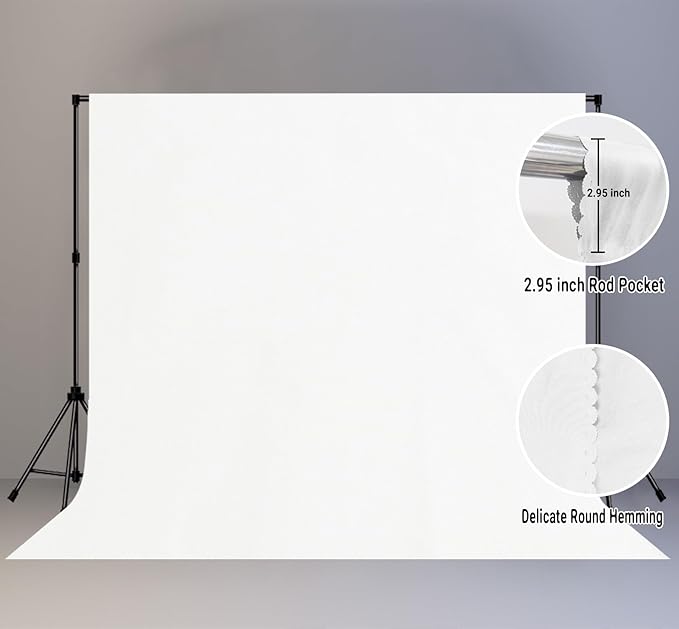 White Large Screen Backdrop for Photography 10x10FT Zoom Meeting, Game Live - Image 2