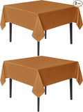 sancua Thanksgiving Square Tablecloths 85x85 Inch Bronze, 2 Pack by sancua