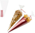 EKAPACKAGING 100Pcs 6x10 Inches Clear Cone Shaped Treat Cellophane Bags Twist by EKAPACKAGING