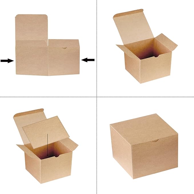 Xxcxpark 30 PCS Brown Kraft Gift Boxes 5x5x3.5, Party Favor Kraft Paper Gift - Image 5