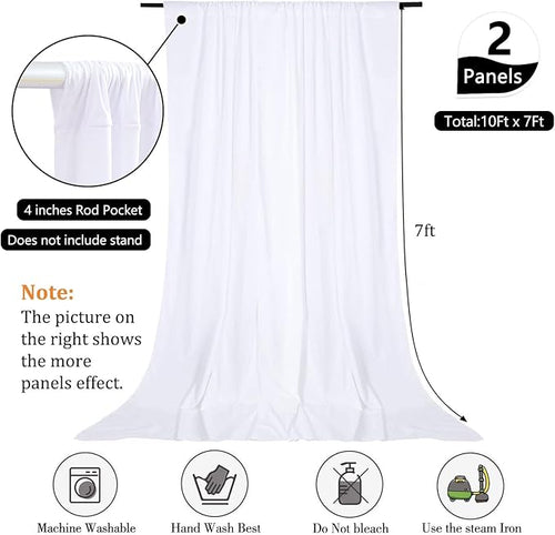 10 x 7 Feet White Backdrop Curtain - Image 2