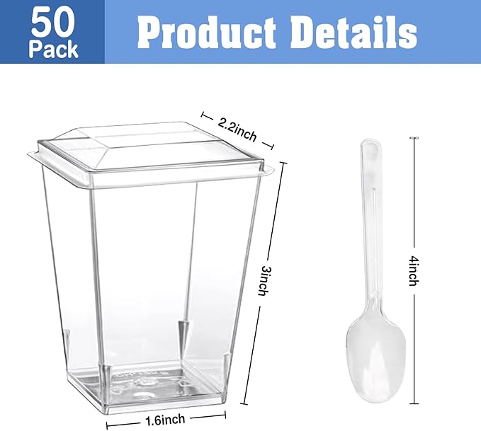 50 Pack 5 oz Plastic Dessert Cups - Image 2