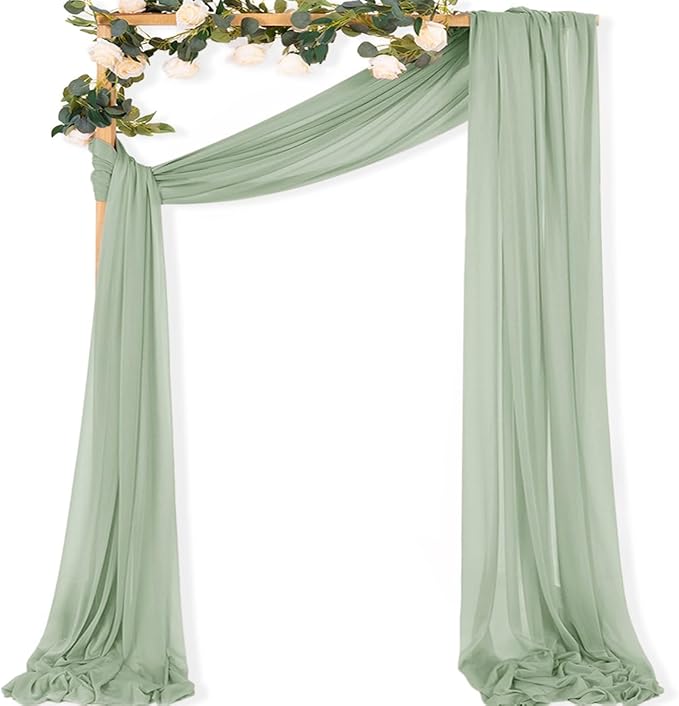 MLMC Sage Green Wedding Arch Draping Fabric 1 Panel 29" x 20 FT Extra Long by MLMC