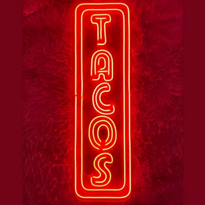 Open Tacos Neon Sign, Tacos Led Sign, Custom Neon Sign, Mexico Restaurant Wall - Image 4