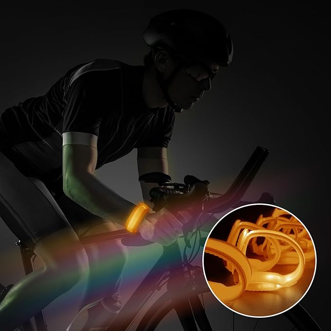 M.best 8pcs LED Light Up Bracelets Glow Flashing Wristbands Glow in The Dark - Image 2