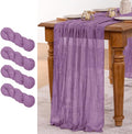 MLMW 4 Pack Fall Table Runner Purple Cheesecloth Boho Rustic Sheer Cheese Cloth by MLMW