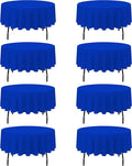 BRILLMAX 8 Pack Royal Blue Round Tablecloths 90 Inch by BRILLMAX
