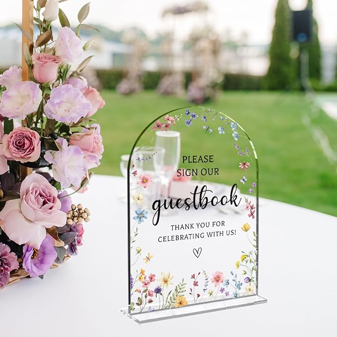 Wedding Sign Decor, Photo Guest Book Sign, 5x7 Inch Arch Acrylic, Wedding Sign - Image 3