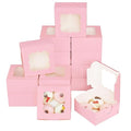 Bakepacker 100pcs Pink Cookie Boxes 6x6x3 inches Easy Assemble Macaroon Pastry by Bakepacker
